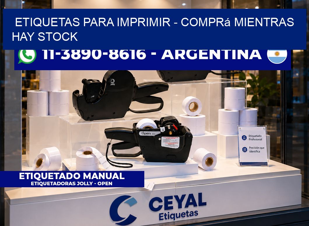 ETIQUETAS PARA IMPRIMIR - Comprá mientras hay stock