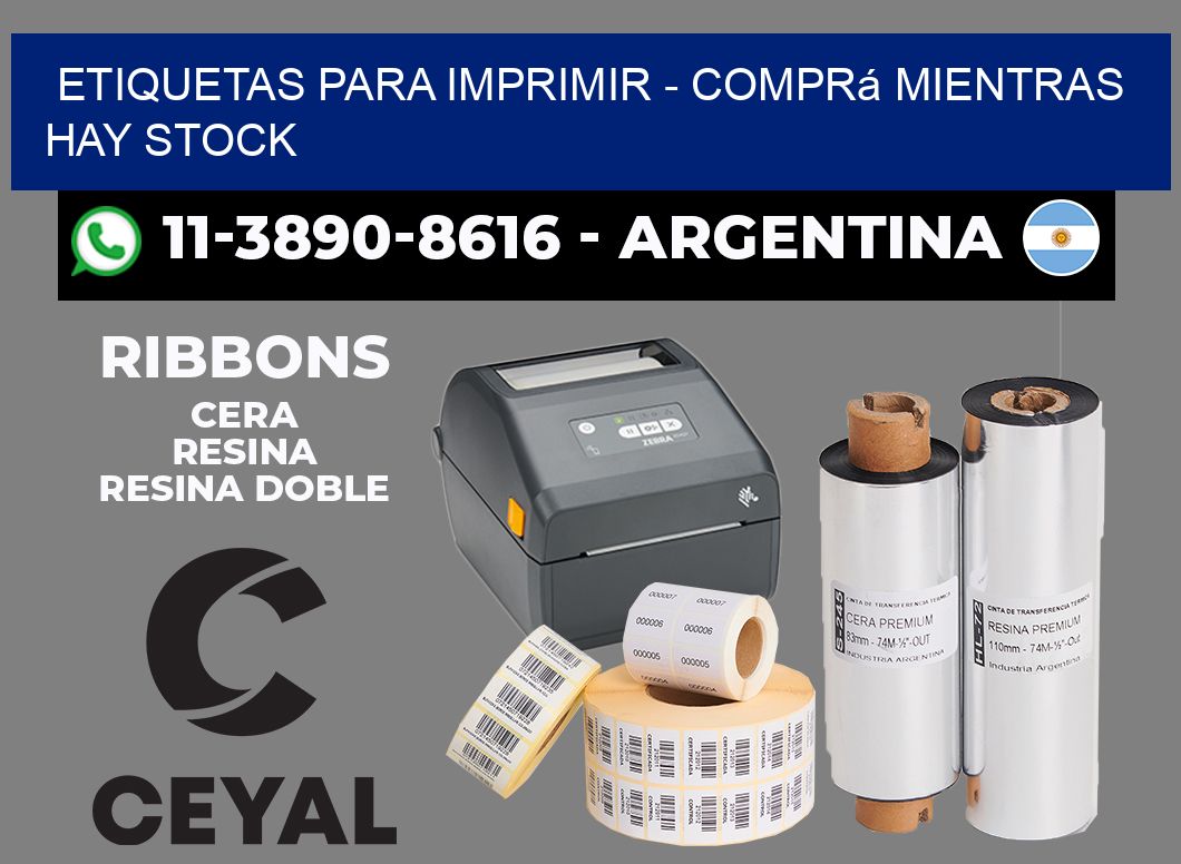 ETIQUETAS PARA IMPRIMIR - Comprá mientras hay stock