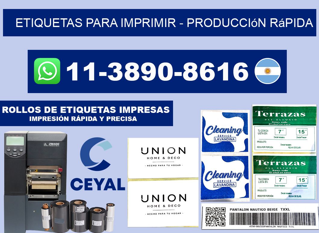 ETIQUETAS PARA IMPRIMIR - Producción rápida