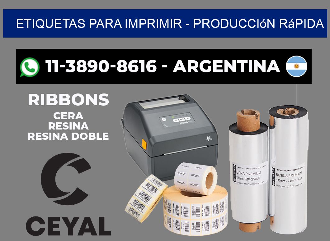 ETIQUETAS PARA IMPRIMIR - Producción rápida