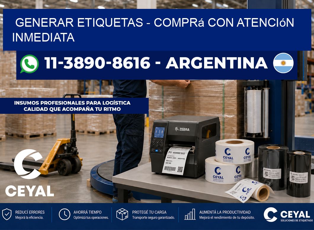 GENERAR ETIQUETAS - Comprá con atención inmediata
