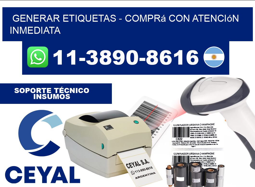 GENERAR ETIQUETAS - Comprá con atención inmediata