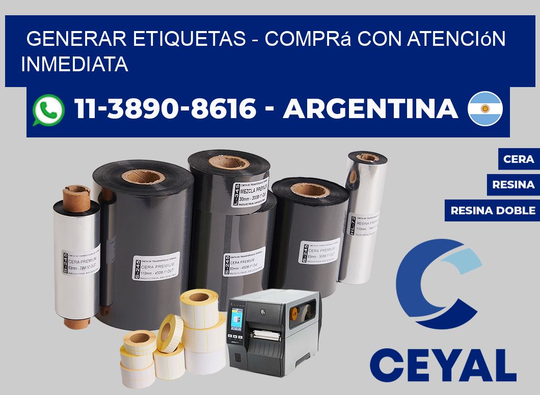 GENERAR ETIQUETAS - Comprá con atención inmediata