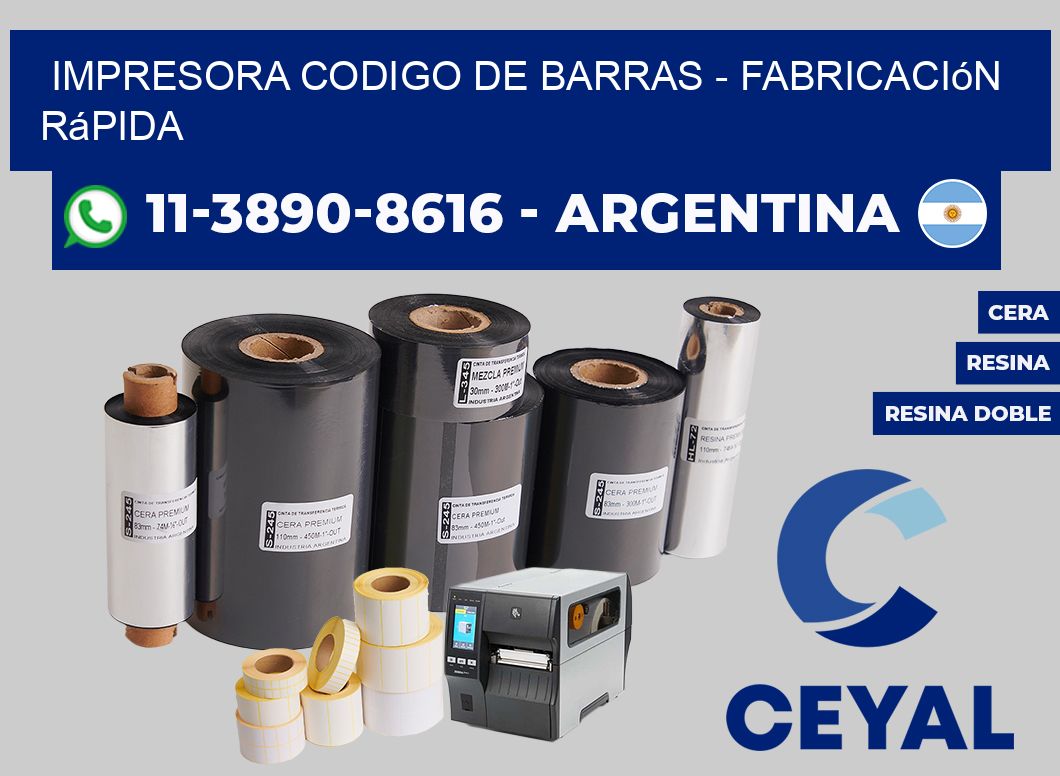 IMPRESORA CODIGO DE BARRAS - Fabricación rápida