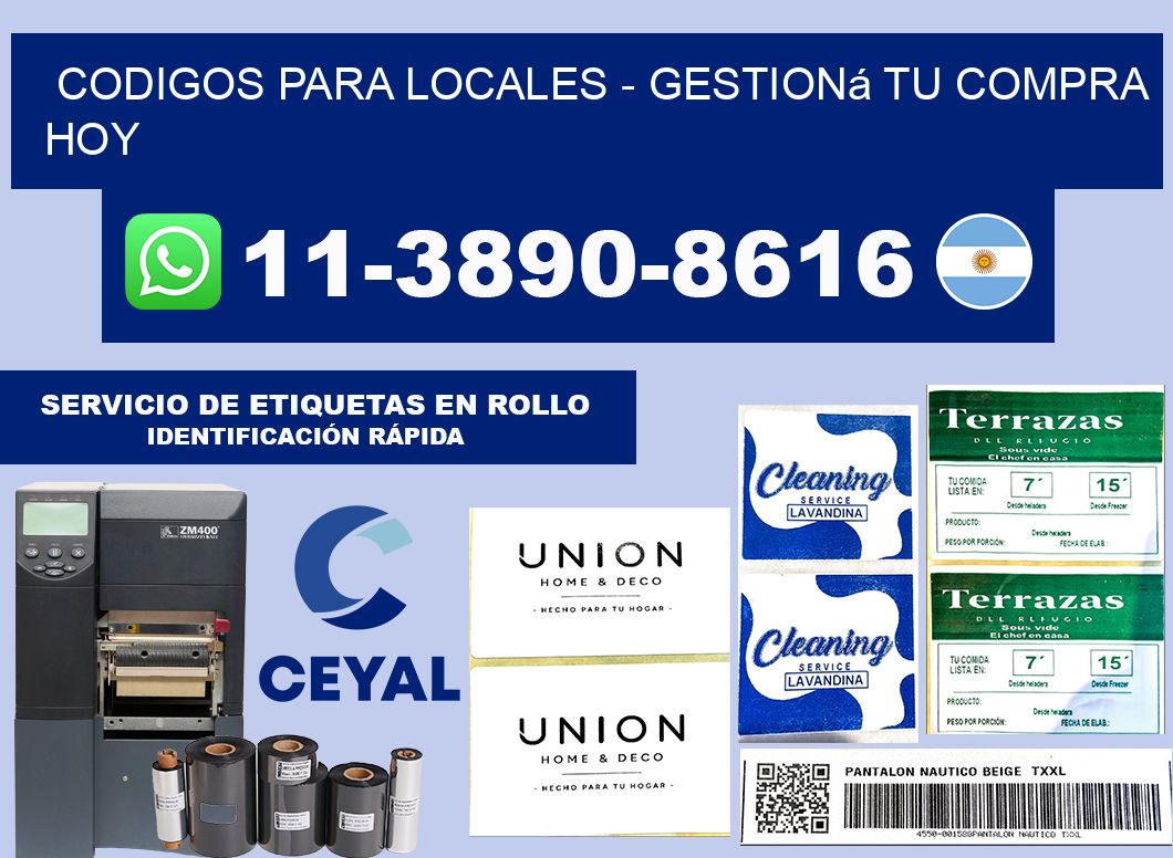 Codigos para locales - Gestioná tu compra hoy