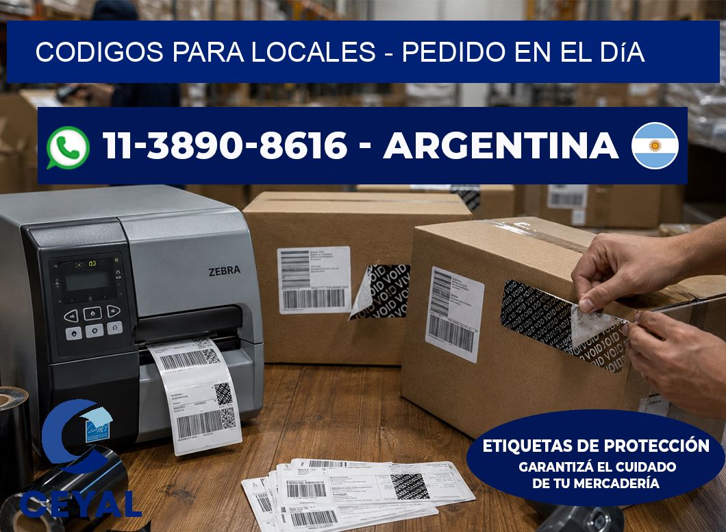 Codigos para locales - Pedido en el día