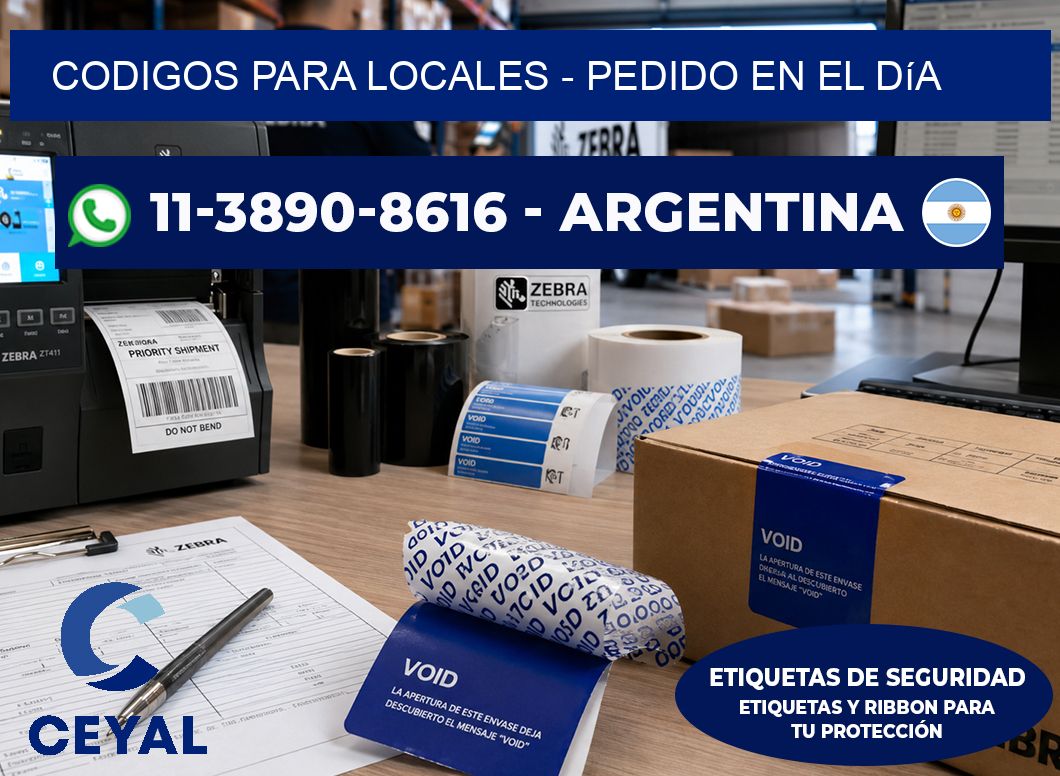 Codigos para locales – Pedido en el día