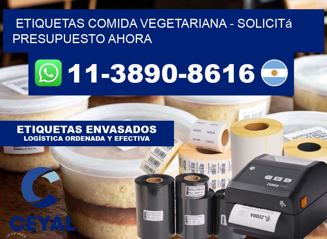 ETIQUETAS COMIDA VEGETARIANA - Solicitá presupuesto ahora