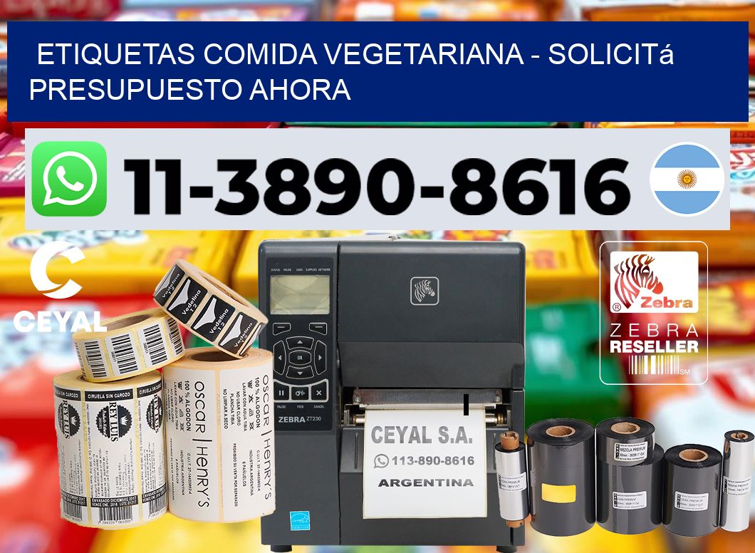 ETIQUETAS COMIDA VEGETARIANA - Solicitá presupuesto ahora