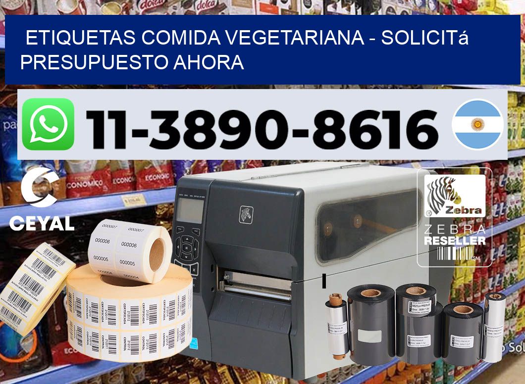 ETIQUETAS COMIDA VEGETARIANA - Solicitá presupuesto ahora