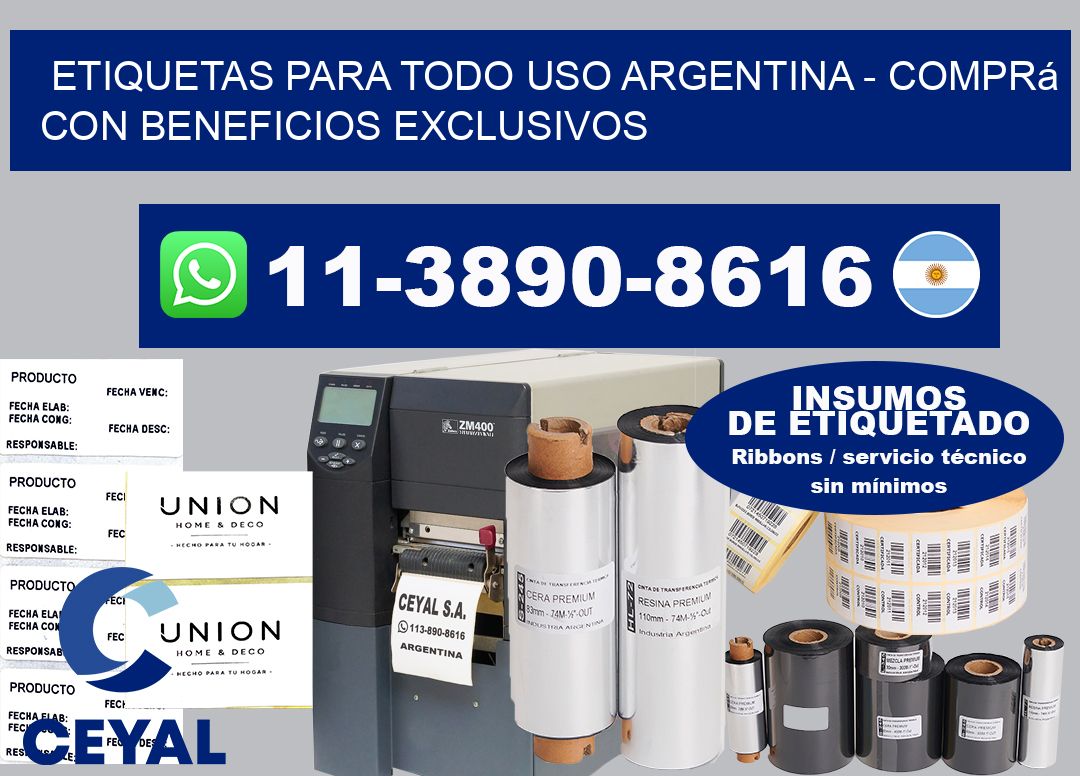 ETIQUETAS PARA TODO USO ARGENTINA - Comprá con beneficios exclusivos