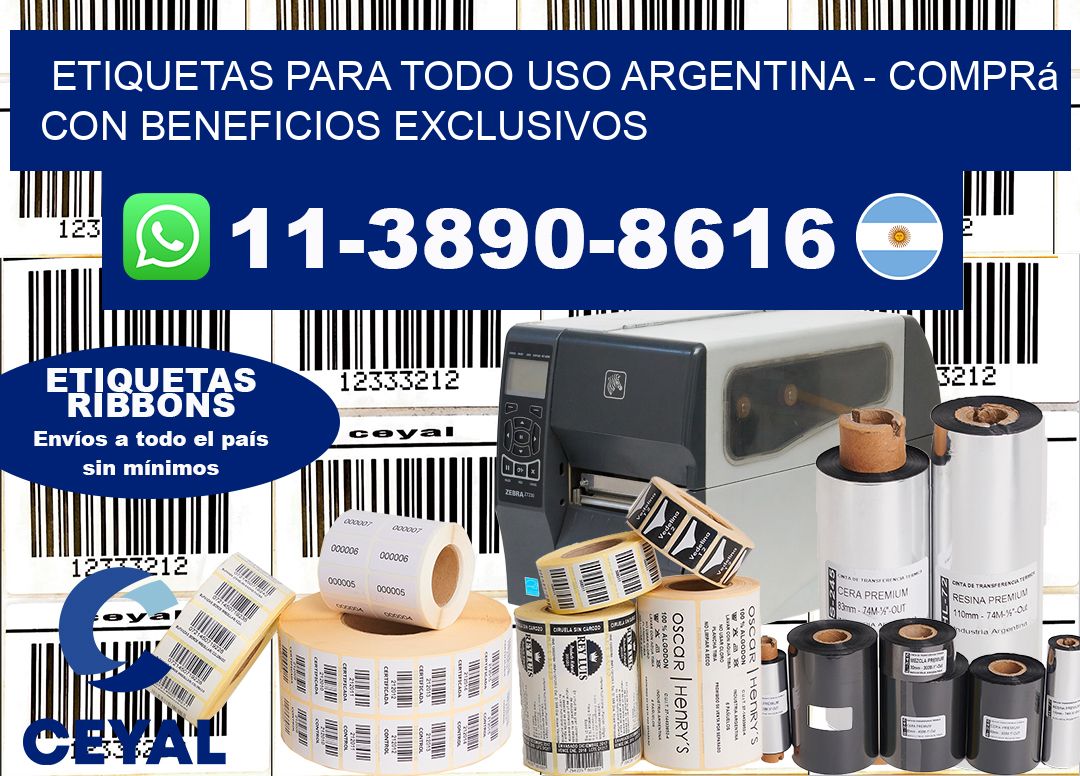 ETIQUETAS PARA TODO USO ARGENTINA - Comprá con beneficios exclusivos