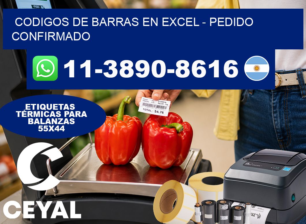 codigos de barras en excel - Pedido confirmado