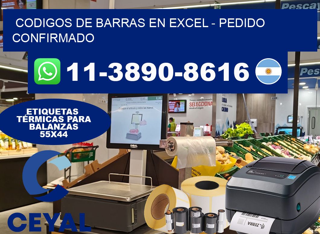 codigos de barras en excel – Pedido confirmado