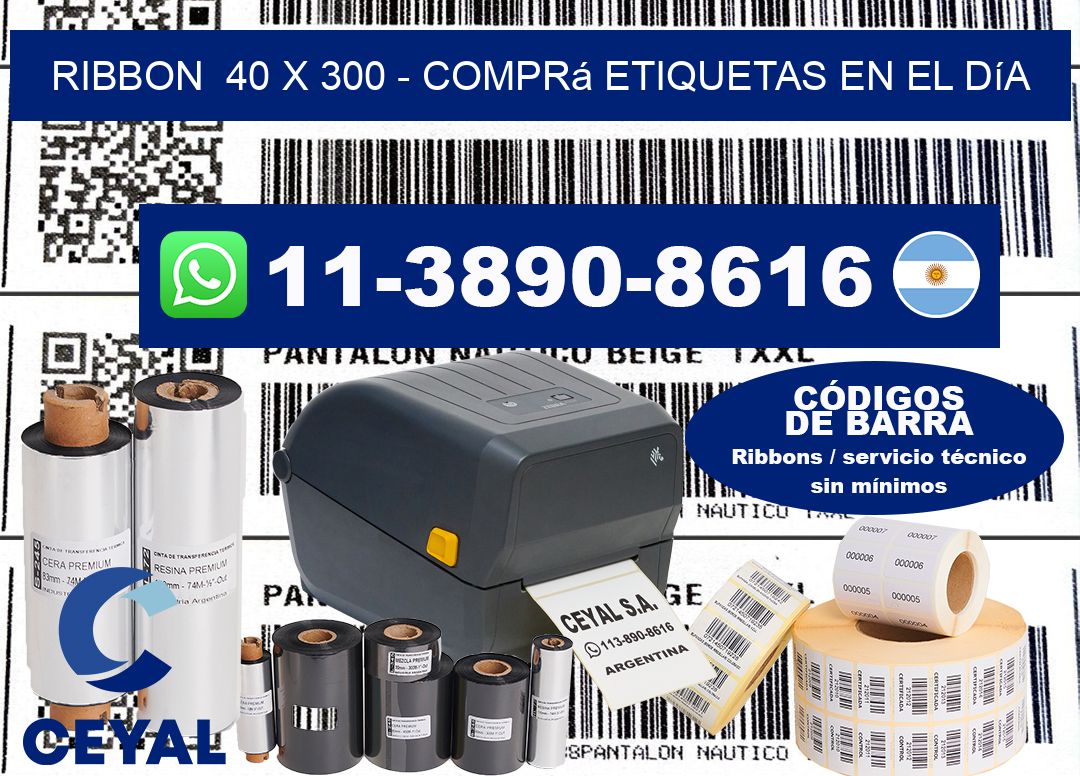 ribbon 40 x 300 - Comprá etiquetas en el día