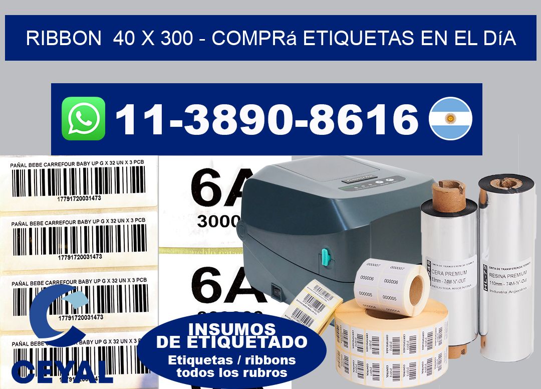 ribbon 40 x 300 - Comprá etiquetas en el día